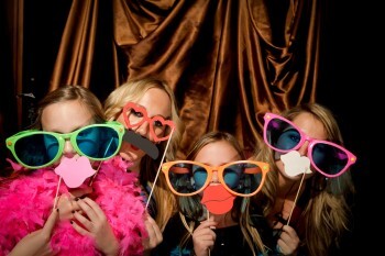 Taking pictures in a photo booth